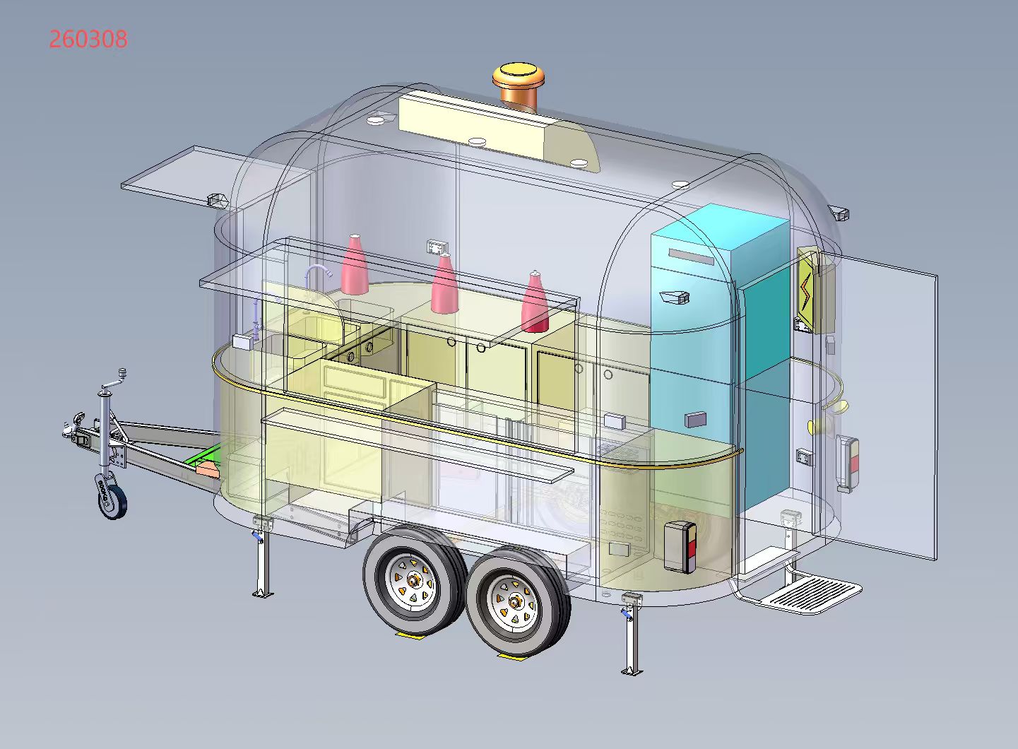 Airstream interior 3D render