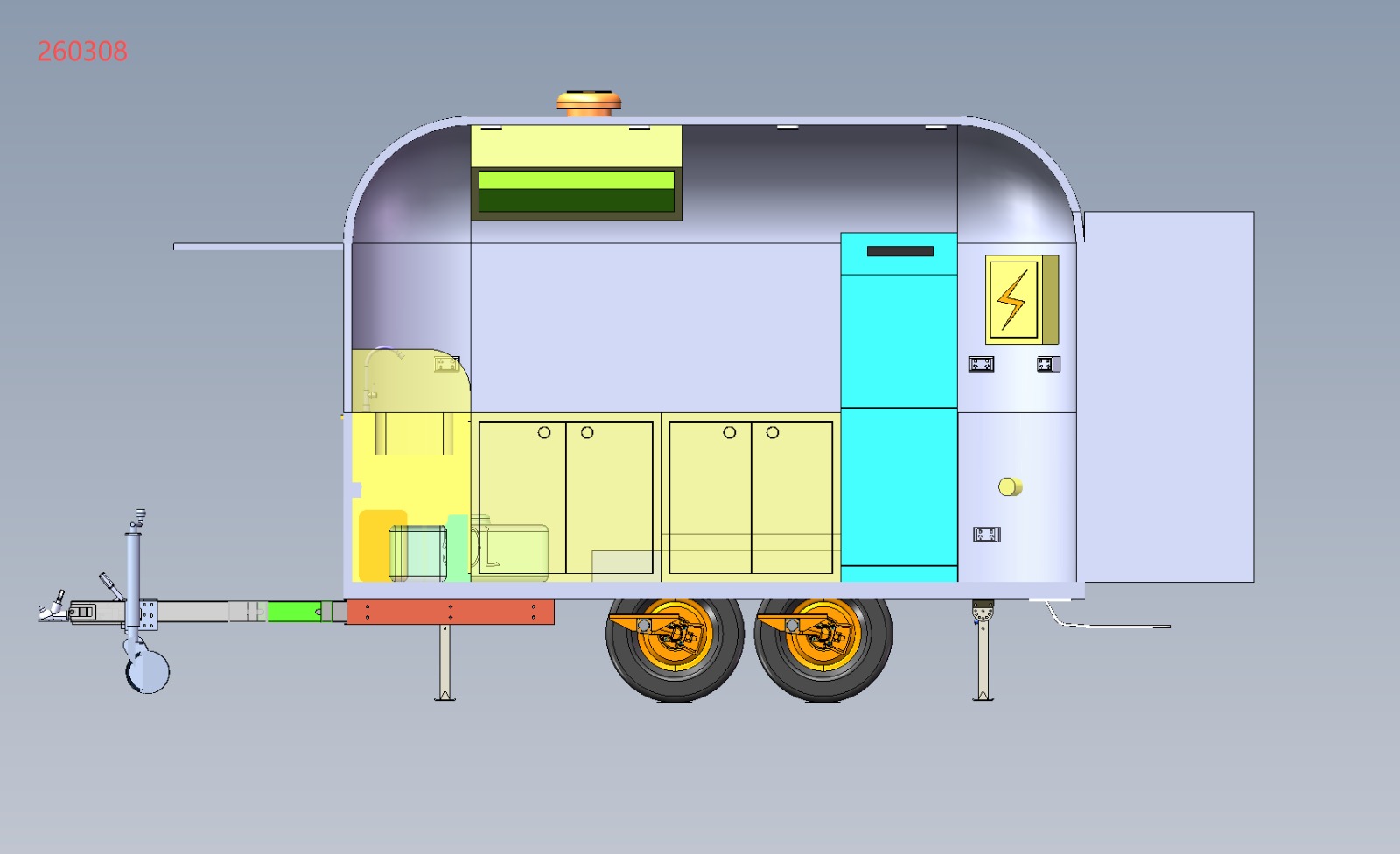 Airstream side elevation drawing