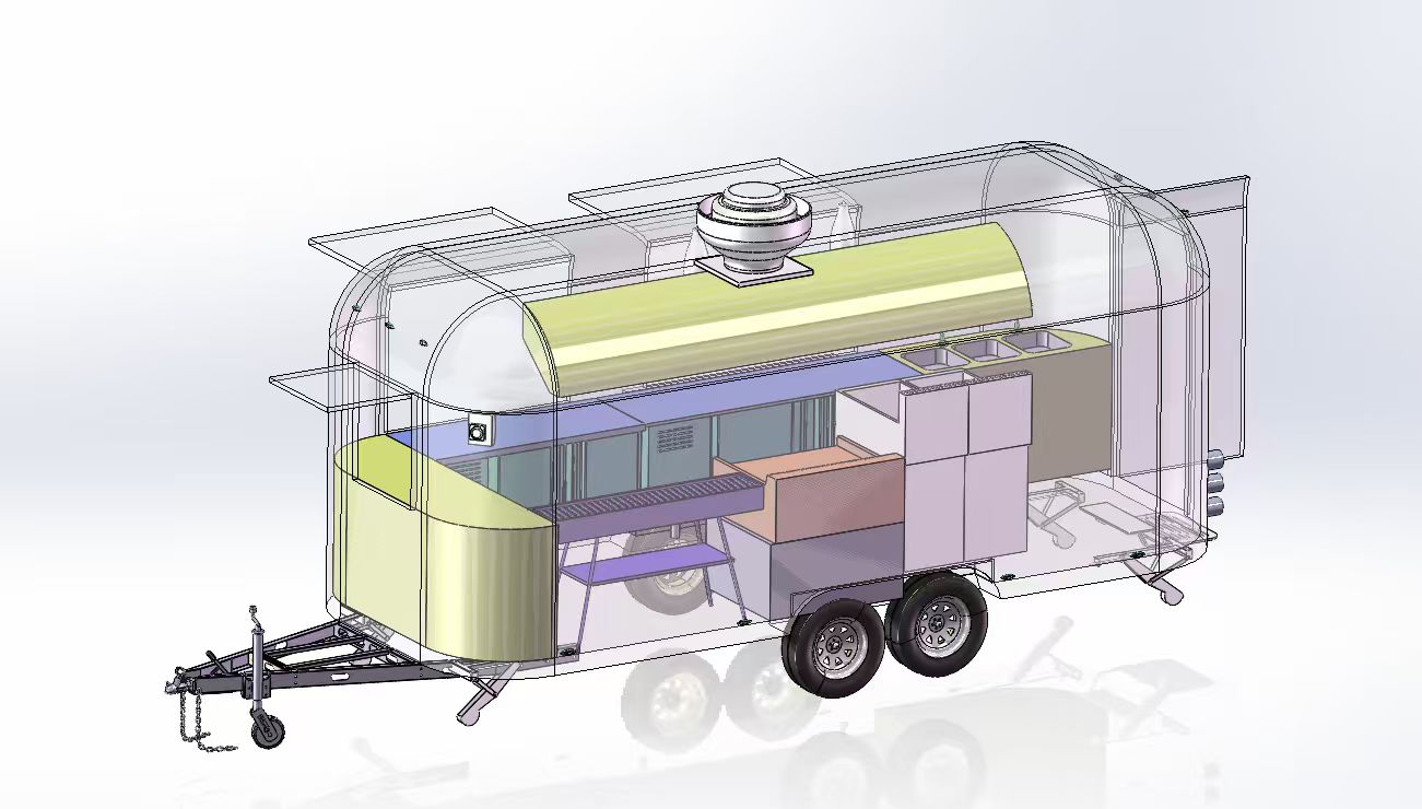 Airstream 3D render cutaway