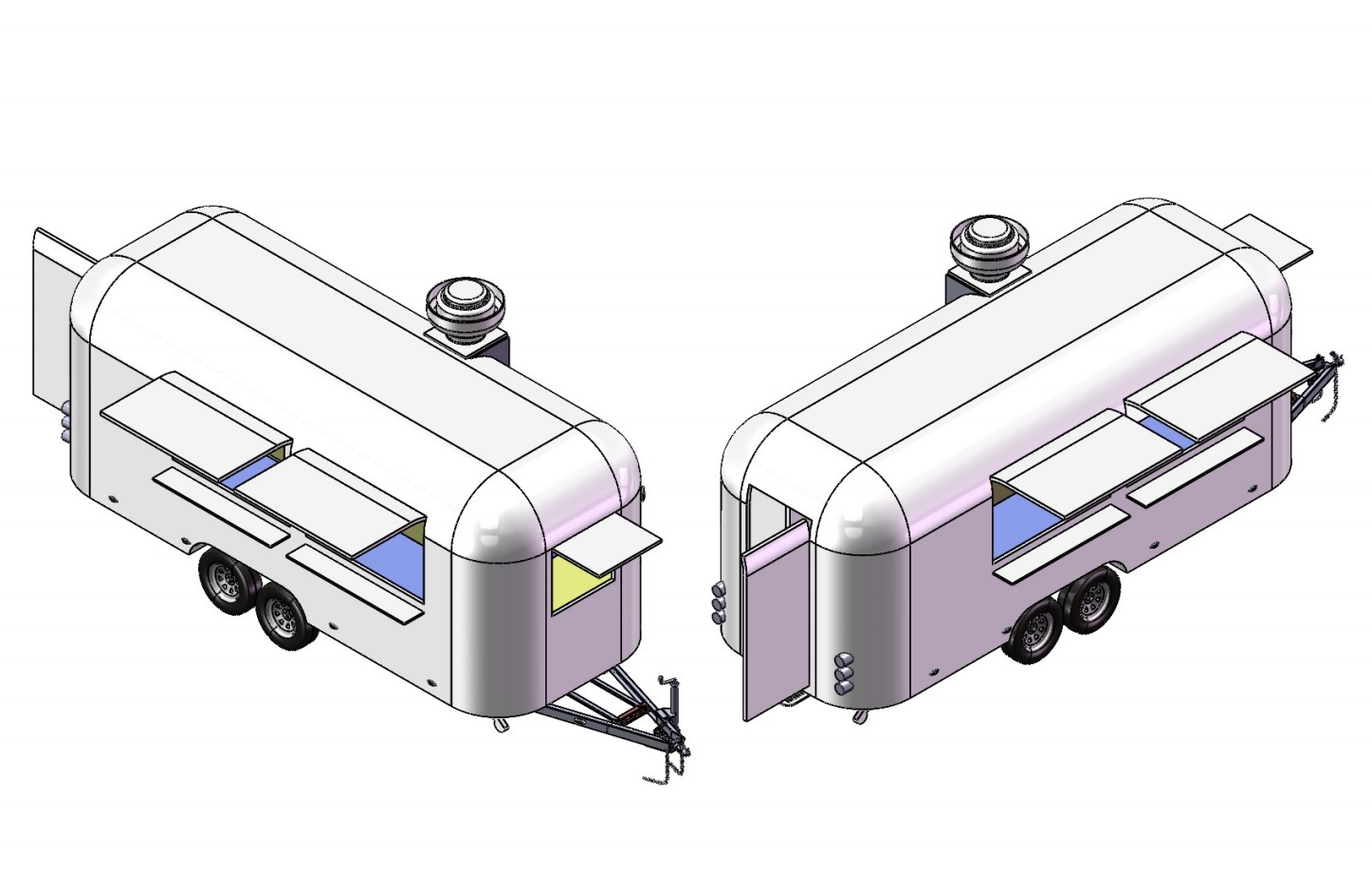 Airstream dual-view render