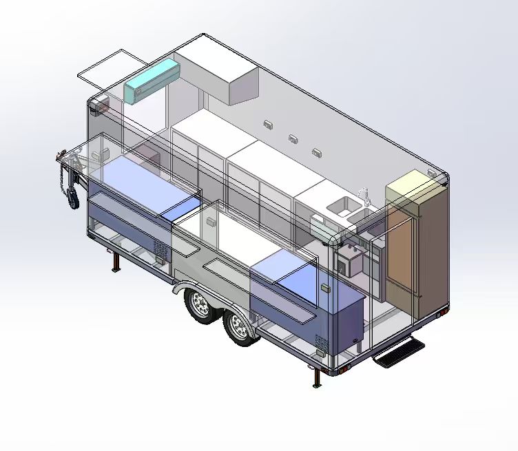3D render trailer isometric