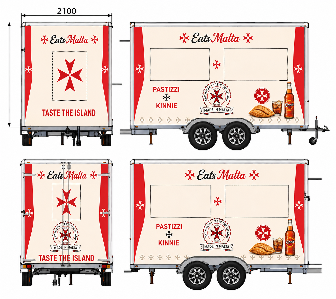 Eats Malta trailer wrap design