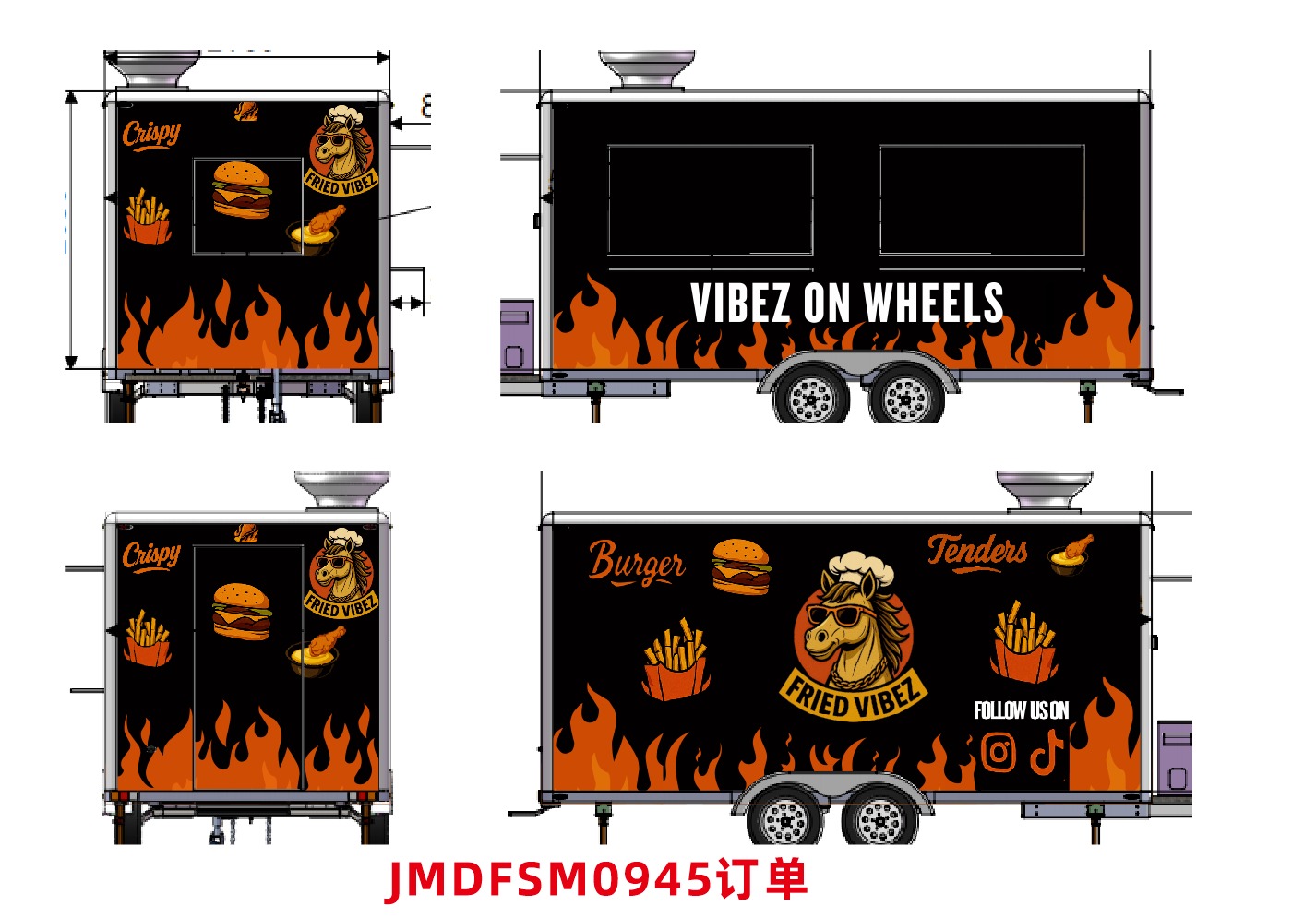 Fried Vibez trailer wrap design